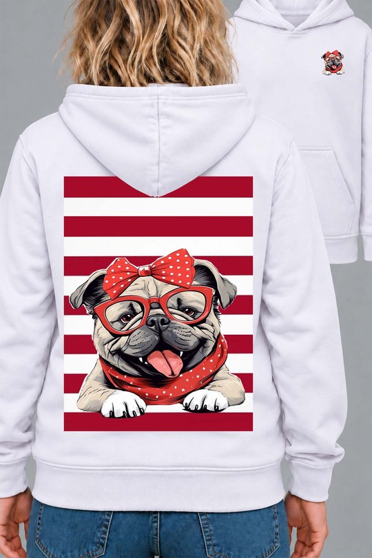 Pulldog Suite - Sweat Capuche Femme AR CR-BLANC