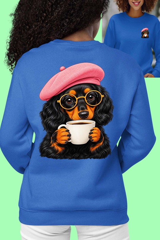 artist dog - Sweat Col Rond Femme AR CR-BLEU ROI