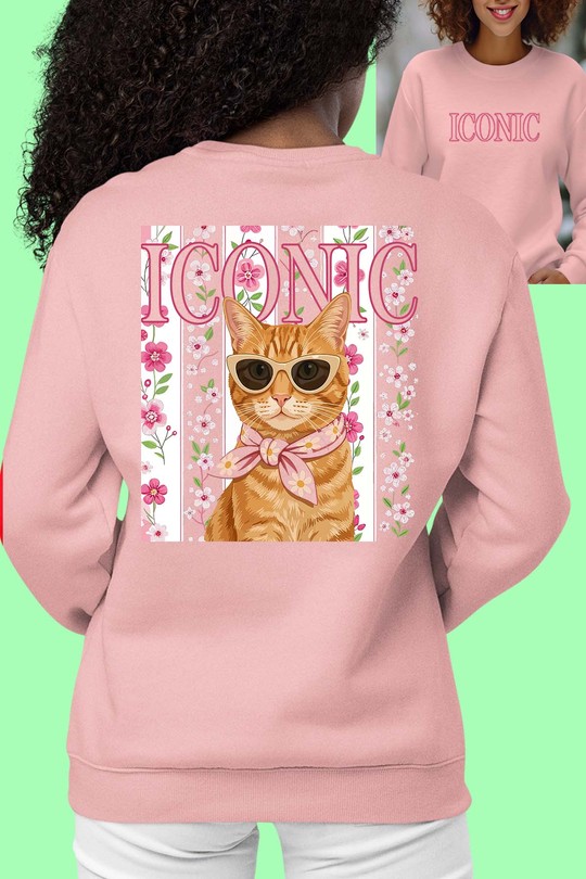 Cat Pa2 Iconic - Sweat Col Rond Femme AR-ROSE