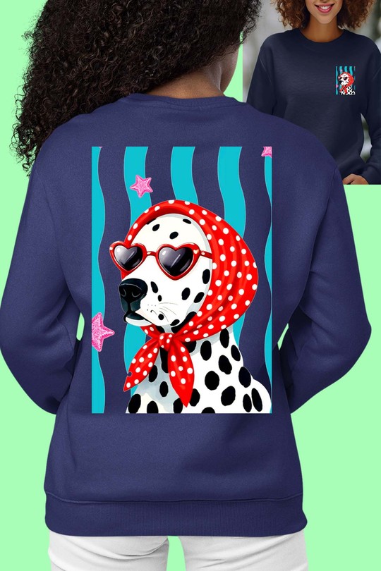 Dalmatien foulard - Sweat Col Rond Femme AR CR-MARINE