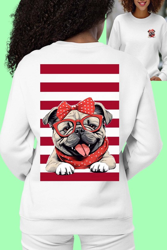 Pulldog Suite - Sweat Col Rond Femme AR CR-BLANC