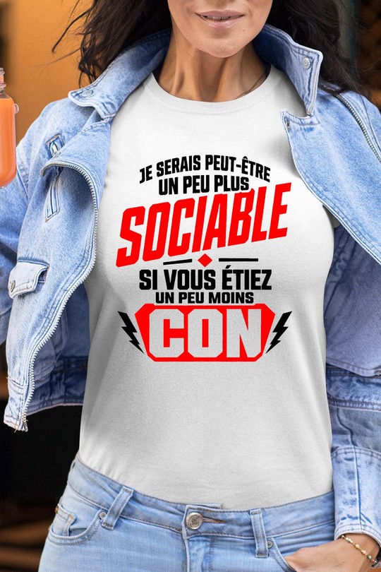 sociable con - Tshirt Femme-BLANC