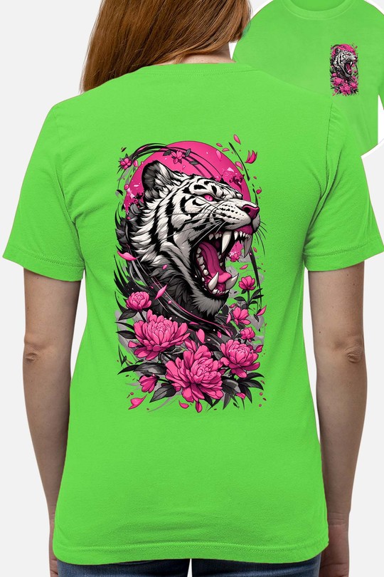 floral tiger pink - Tshirt Femme AR CR - FC-VERT CLAIR