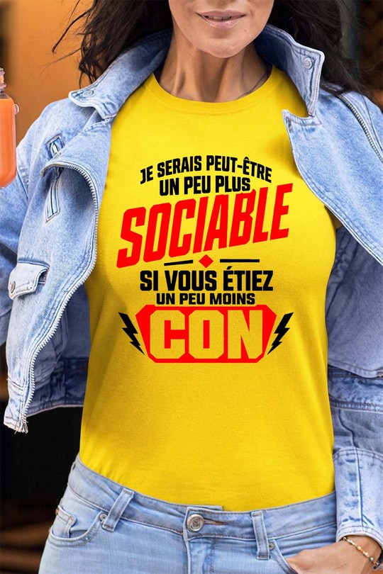 sociable con - Tshirt Femme - FC-JAUNE