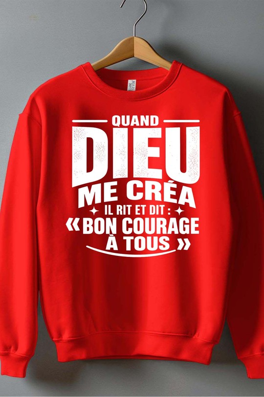 Ma créa Courage - Sweat Col Rond Garçon-ROUGE