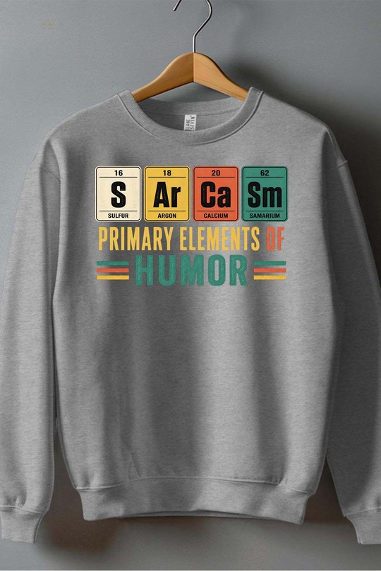 Sar Casm primary - Sweat Col Rond Garçon-GRIS