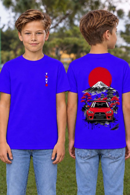 fuji car Sun - Tshirt Garçon AR CR-BLEU ROI