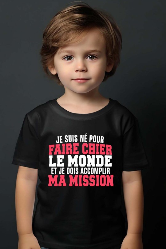 Mission faire Chier - Tshirt Garçon-NOIR