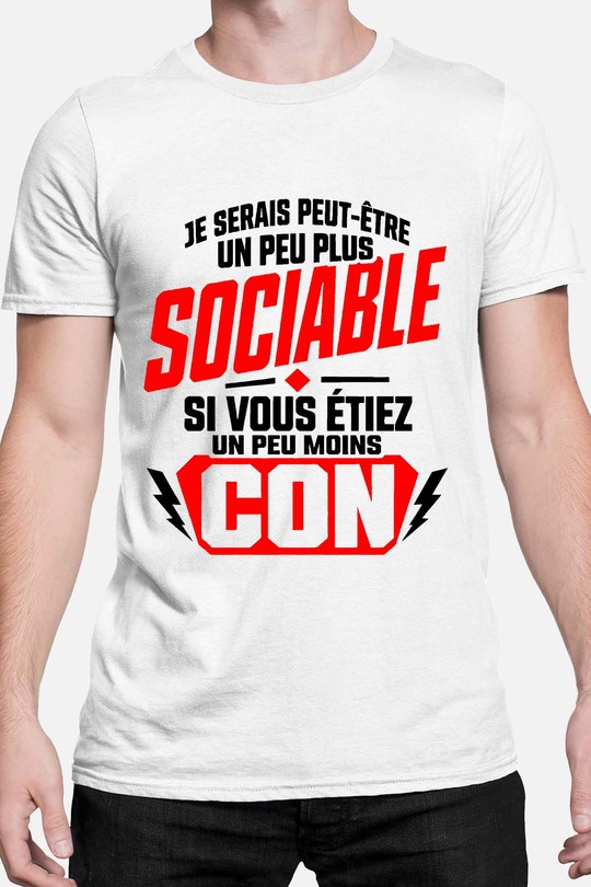 sociable con - Tshirt Homme-BLANC