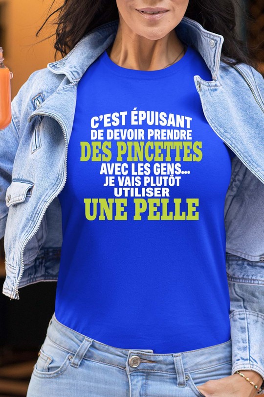 Prendre Pincettes pelle - Tshirt Femme-BLEU ROI