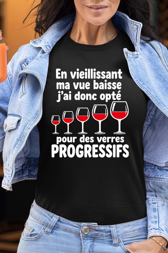 vue verre progressif - Tshirt Femme-NOIR