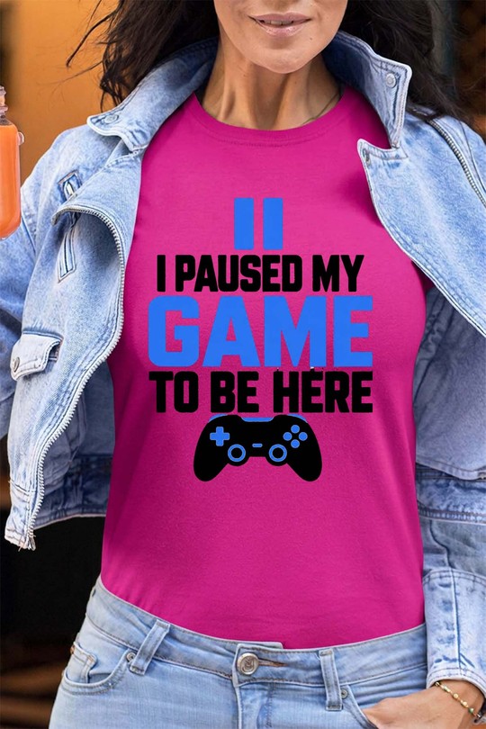 I paused Game - Tshirt Femme - FC-FUCHSIA