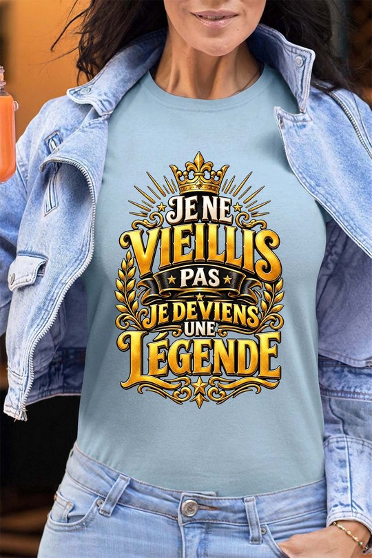 vieilli pas legende - Tshirt Femme - FC-BLEU CIEL
