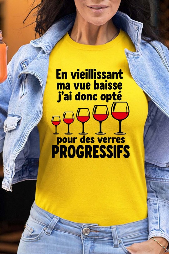 vue verre progressif - Tshirt Femme - FC-JAUNE
