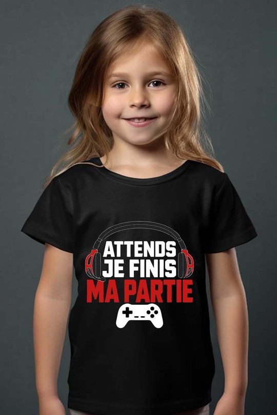 Fini ma Partie - Tshirt Fille-NOIR
