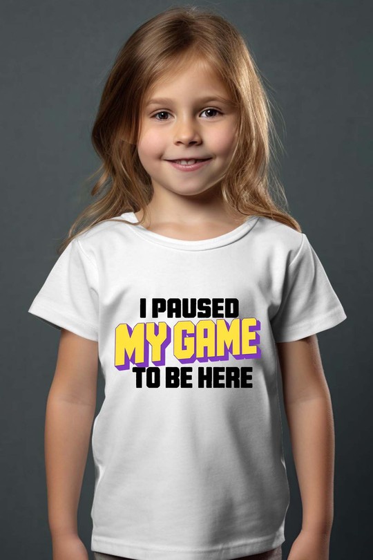 To Be here Game - Tshirt Fille-BLANC