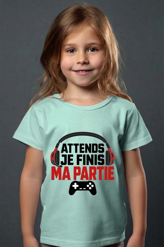 Fini ma Partie - Tshirt Fille - FC-VERT D'EAU