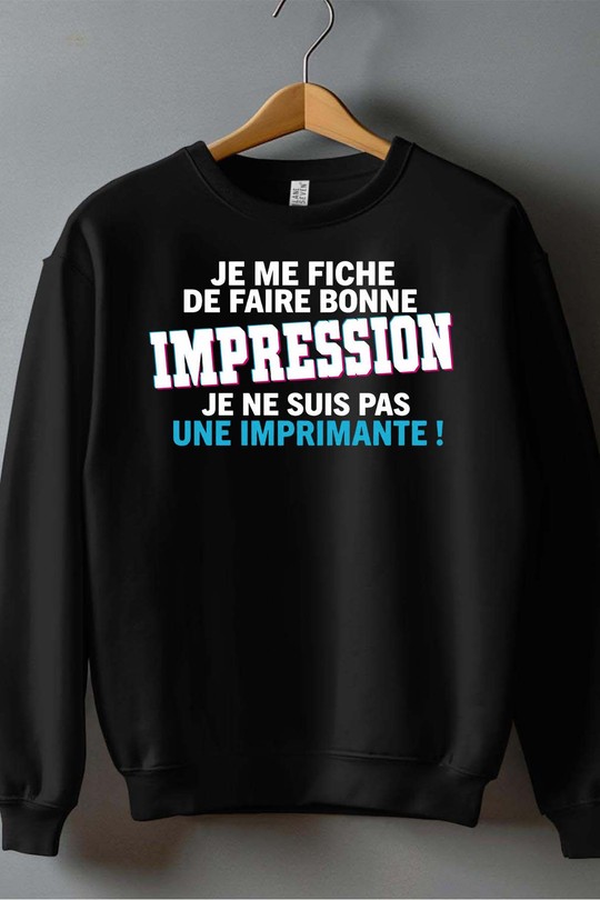 Bonne impression Imprimante - Sweat Col Rond Garçon-NOIR