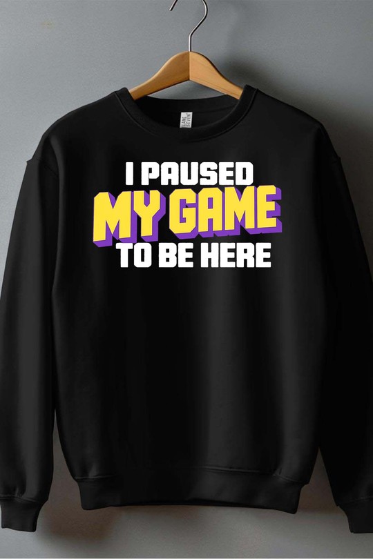 To Be here Game - Sweat Col Rond Garçon-NOIR