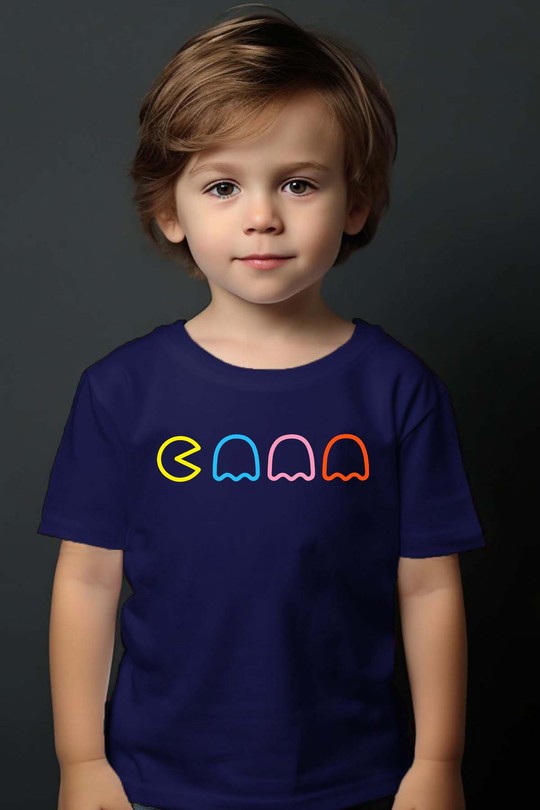 Eat PacMan - Tshirt Garçon-MARINE