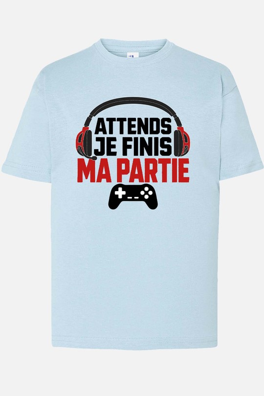 Fini ma Partie - Tshirt Garçon-BLEU CIEL