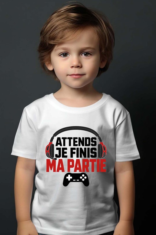 Fini ma Partie - Tshirt Garçon-BLANC
