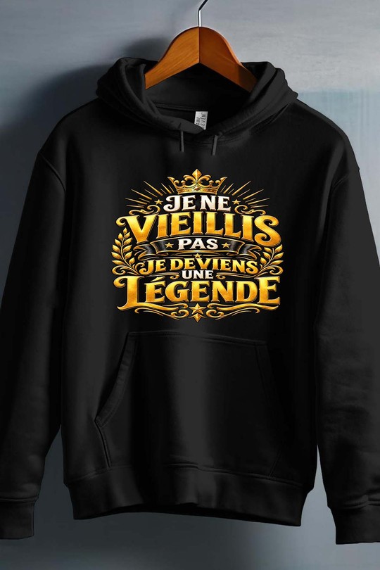 vieilli pas legende - Sweat capuche Homme-NOIR