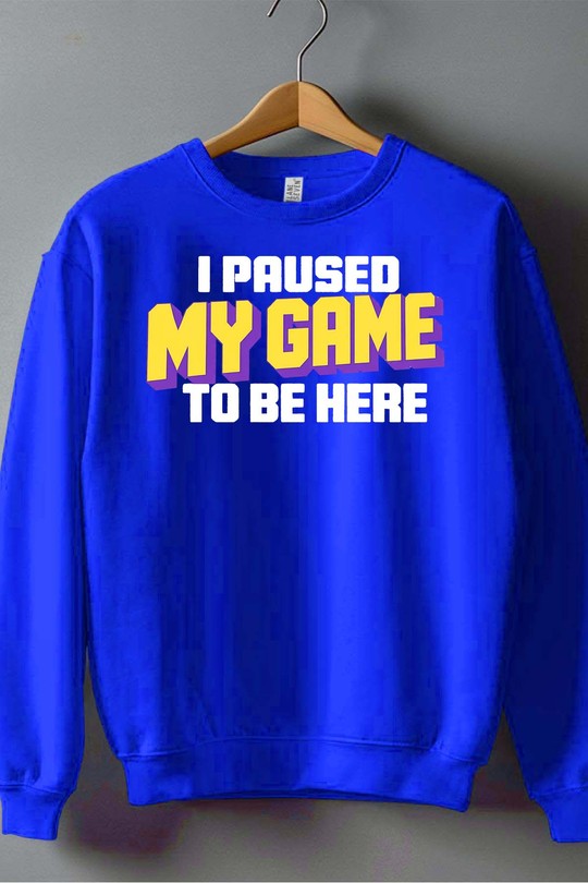 To Be here Game - Sweat Col Rond Homme-BLEU ROI