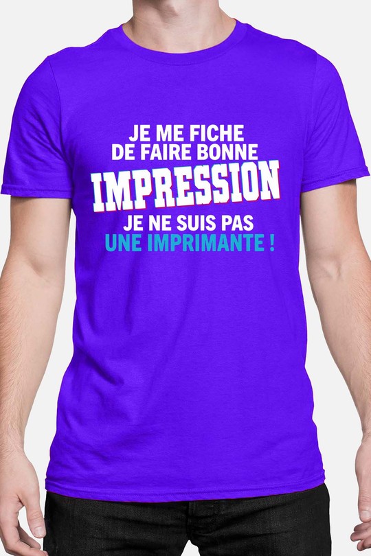 Bonne impression Imprimante - Tshirt Homme-BLEU ROI