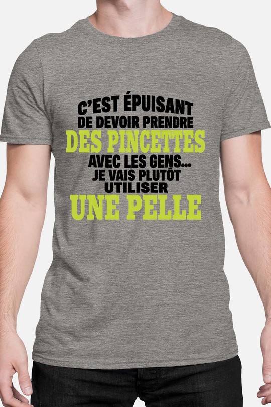 Prendre Pincettes pelle - Tshirt Homme-GRIS