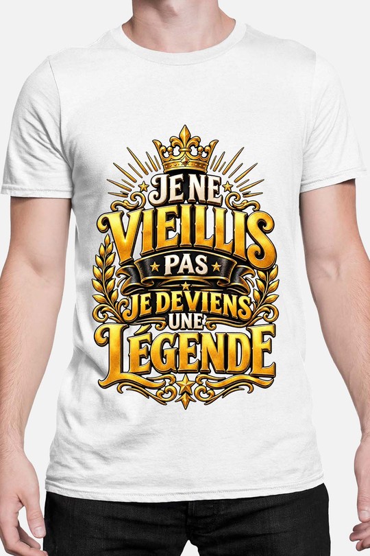 vieilli pas legende - Tshirt Homme-BLANC