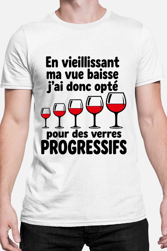 vue verre progressif - Tshirt Homme-BLANC