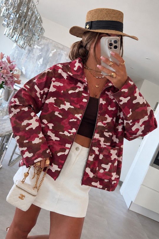 823CAMOUFLAGE-BORDEAU/ROUGE