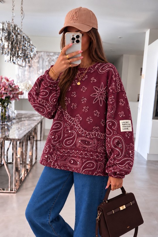 603BANDANA-BORDEAU/ROUGE