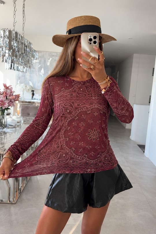 15240BANDANA-BORDEAU/ROUGE