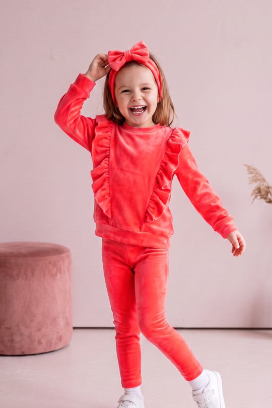 25F107 - Velvet Bow Set-ORANGE