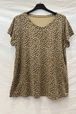 6232T-shirt à Imprimé Léopard-CAMEL