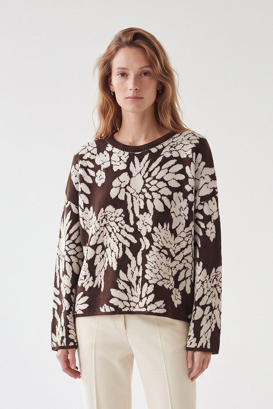 26262_PuJacquardFleurs-CHOCOLAT