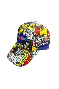 CASQUETTE VROOM JAUNE LOGO BLEU NUIT-JAUNE