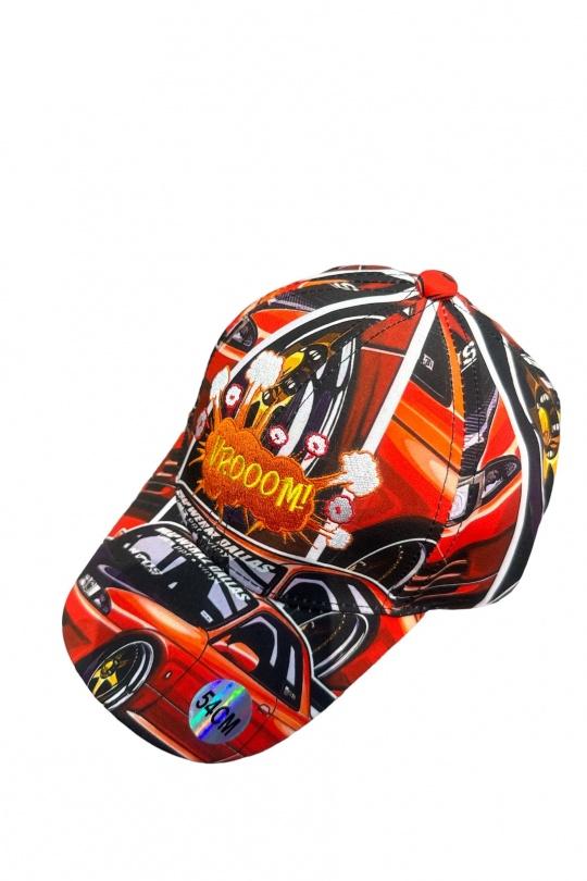 CASQUETTE VROOM ROUGE LOGO ORANGE-ROUGE