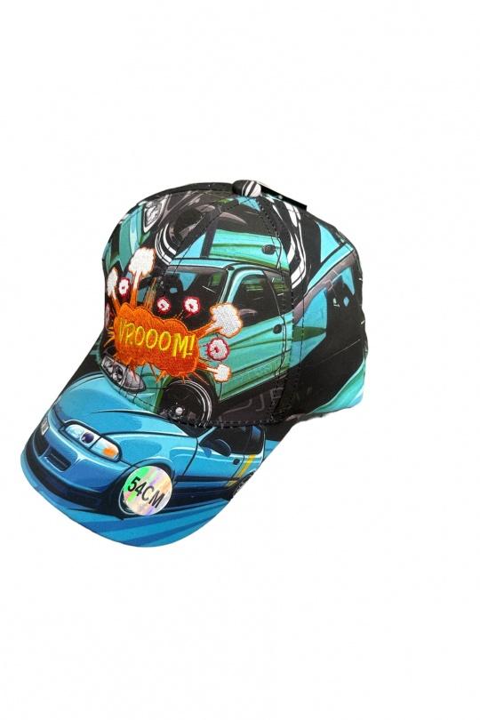 CASQUETTE VROOM BLEU LOGO ORANGE-BLEU