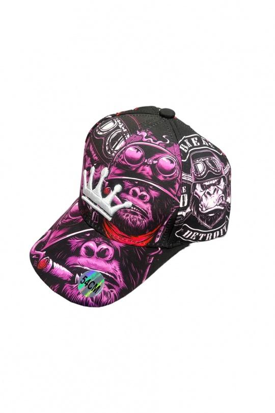 CASQUETTE GORILLE VIOLET LOGO BLANC-VIOLET