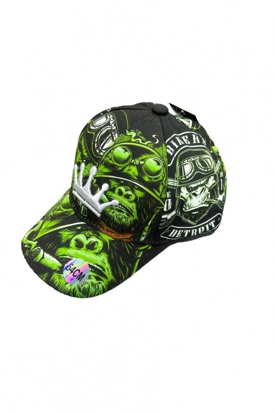 CASQUETTE GORILLE VERT LOGO BLANC-VERT