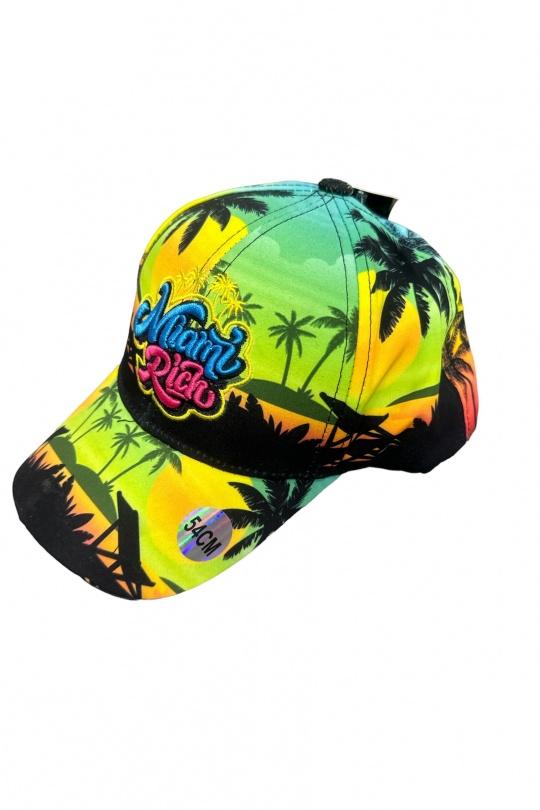 CASQUETTE MIAMI RICH VERT LOGO BLEU ROUGE-VERT