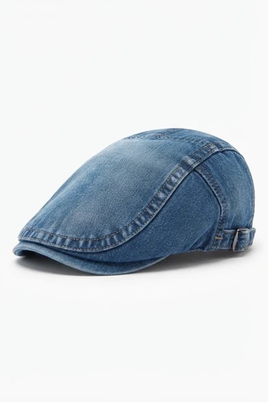 Béret uni effet jean-BLEU CIEL