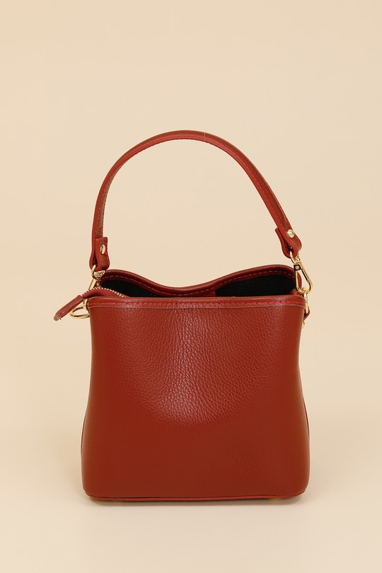 1036 Minaudiere anse cuir-ROUGE FONCÉ