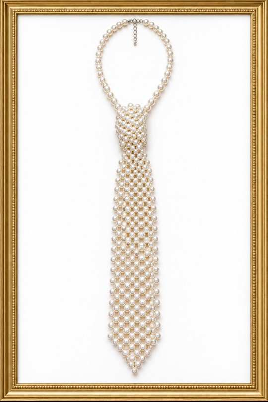 PEARL TIE - COLLIER CRAVATE PERLES-IVOIRE