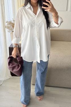 CHEMISE EN POPELINE X39-1-BLANC