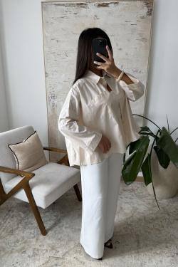 YAMINA - CHEMISE EN POPELINE X362-KAKI