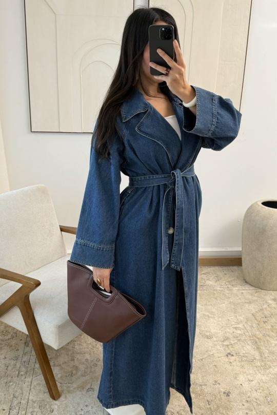 VESTE TRENCH EN JEAN LOUISE B281-BLEU